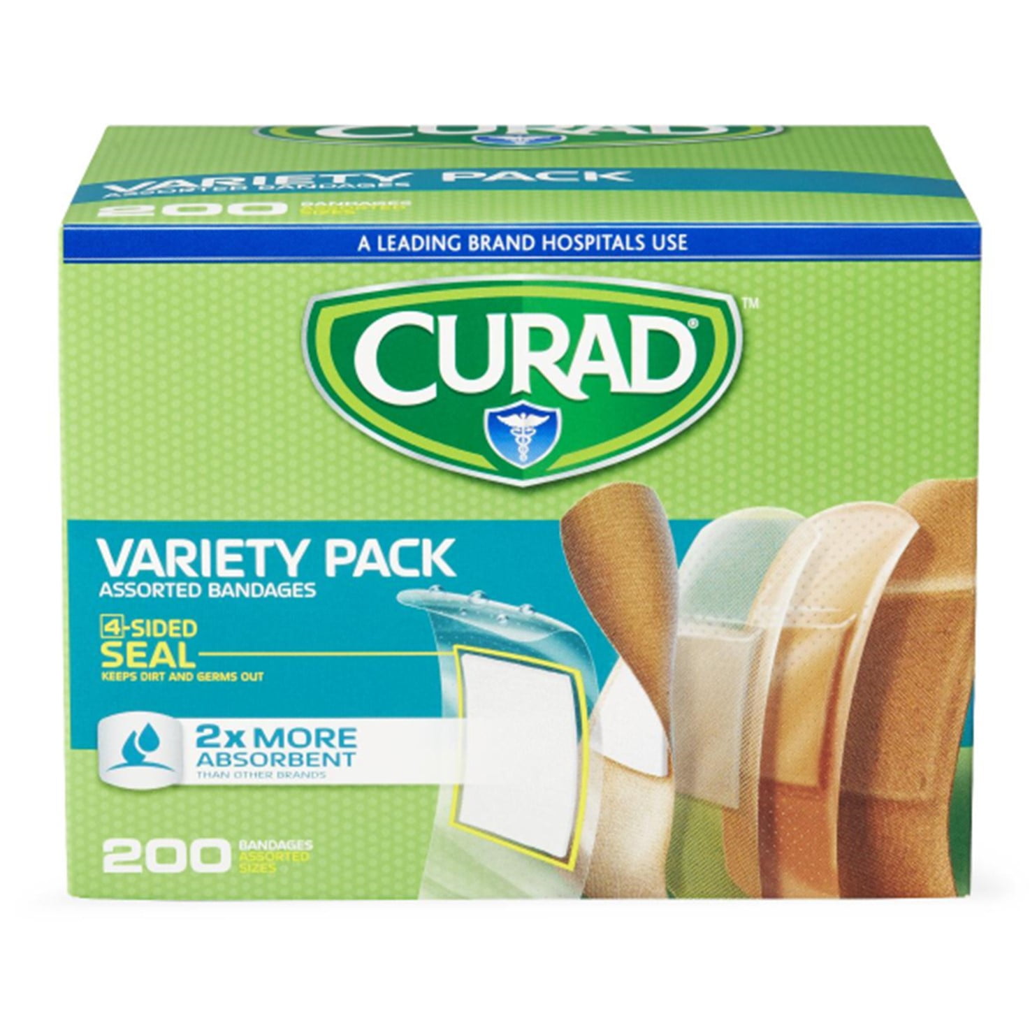 Box 200 Uu Parche Curita Tela Flexible Varios Tamaños Curad