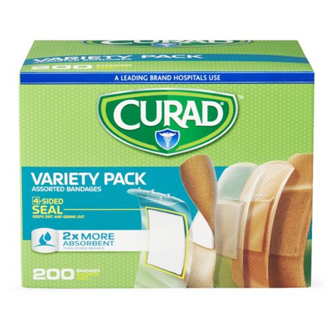 Box 200 Uu Parche Curita Tela Flexible Varios Tamaños Curad