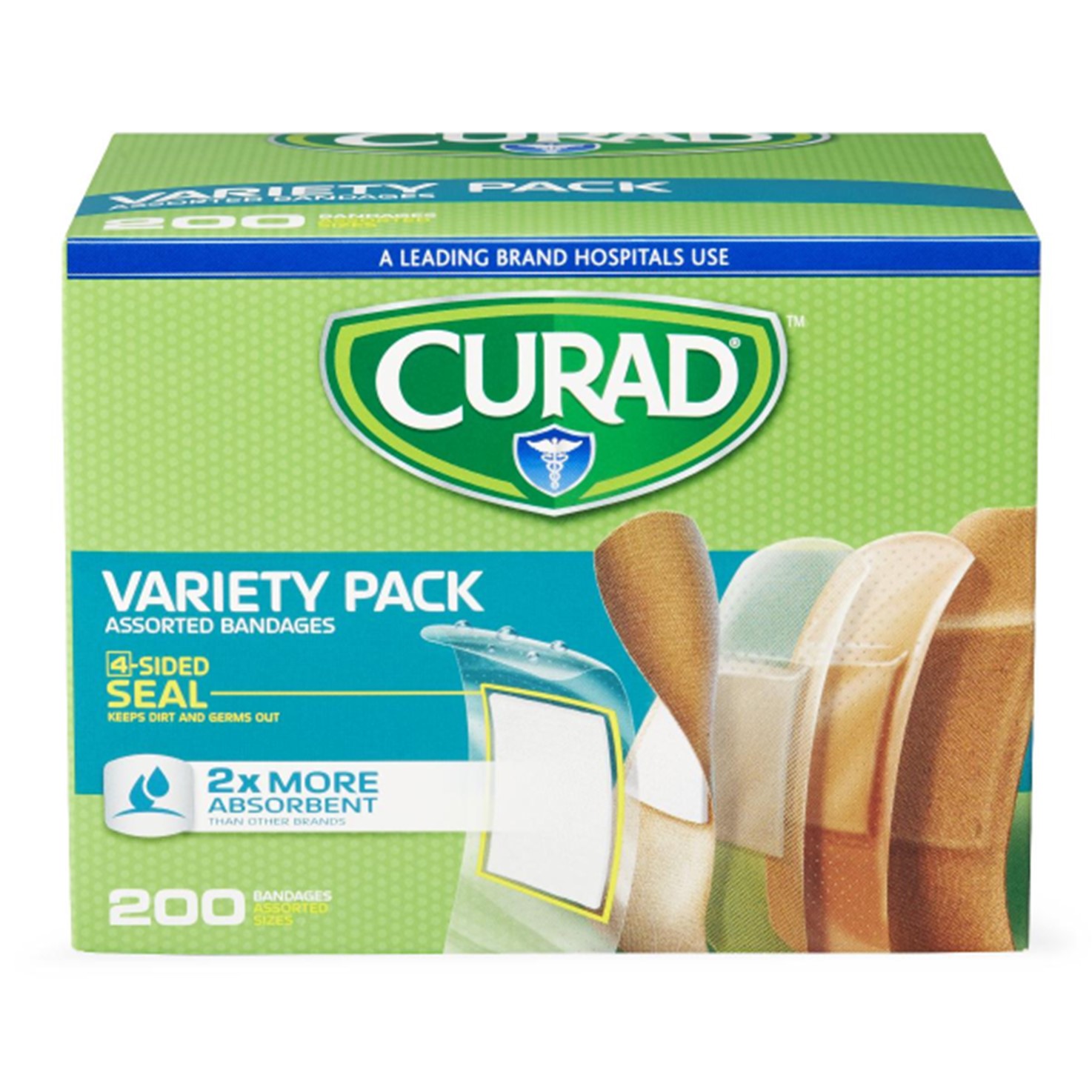 Box 200 Uu Parche Curita Tela Flexible Varios Tamaños Curad