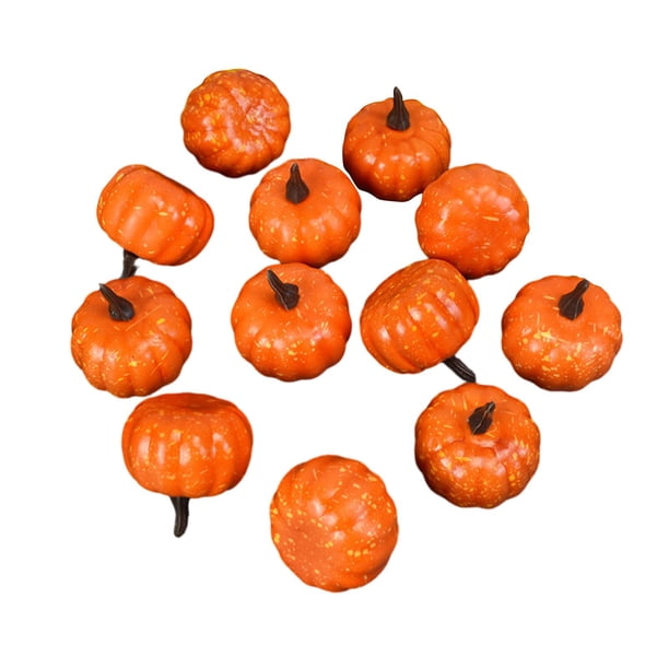 12 Uds. Modelo de calabazas falsas, Mini calabazas de simulación, modelo DIY, Mini accesorios de espuma para Halloween, fiesta de Halloween, decoració Amarillo
