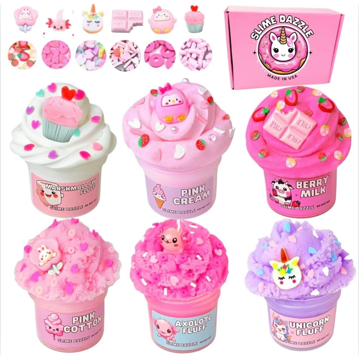 Set Slime Slime Dazzle 6pack Cloud Butter Pastel 2oz