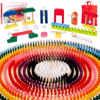 Timfuis - Juego De Dominó 1000 Unidades Para Niños Con 20 Bloques De Madera Adicionales