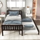 thumbnail image 2 of Twin Bed with Trundle, Platform Bed Frame with Headboard and Footboard, for Bedroom Small Living Space,No Box Spring Needed,Espresso, 2 of 3