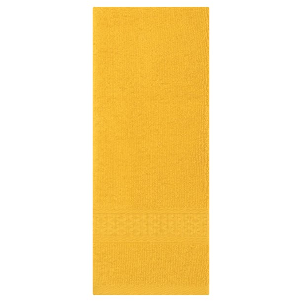 REGALWOVEN Toallas de Mano con Patrón Texturizado Sólido de Algodón Absorbente Suave Decorativo (13 x 30 Pulgadas) Amarillo 1 Pieza