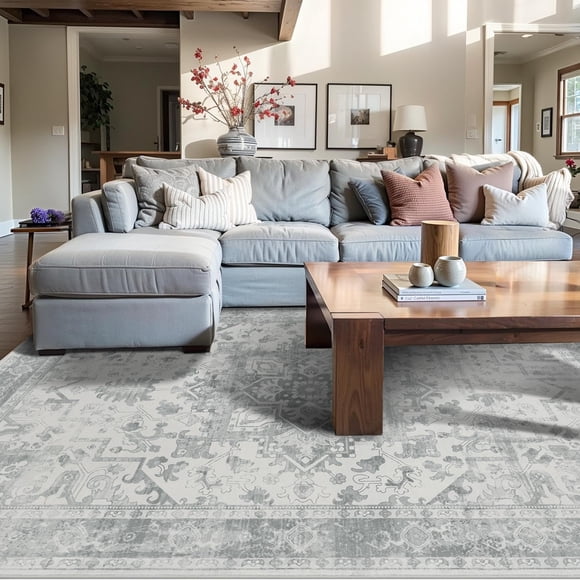 Alfombra Rugxara 122x152 cm Gris Boho Lavable