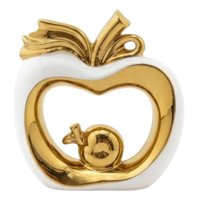 Genérico - Figura Decorativa Manzana Núcleo Dorado Estatua Adorno Jhn