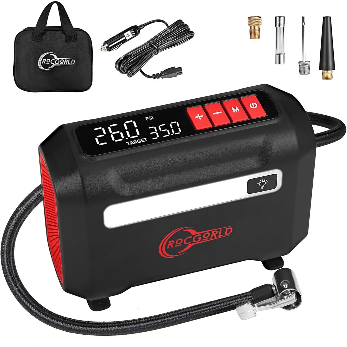 Rocgorld - Inflador De Neumaticos R8 12v 150psi Digital Auto Stop