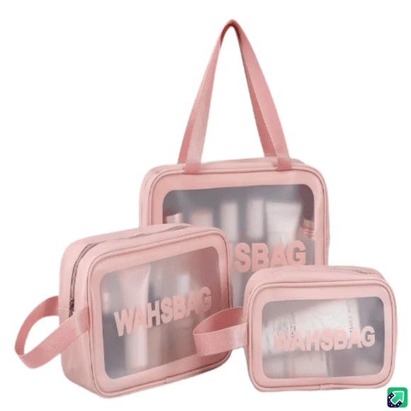 Set 3 Organizador Bolsa De Maquillaje Impermeable Viaje