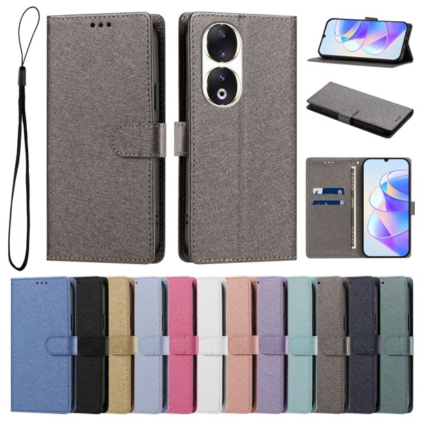 Funda Cartera de PU para Honor 90 con Tarjetas, Gris