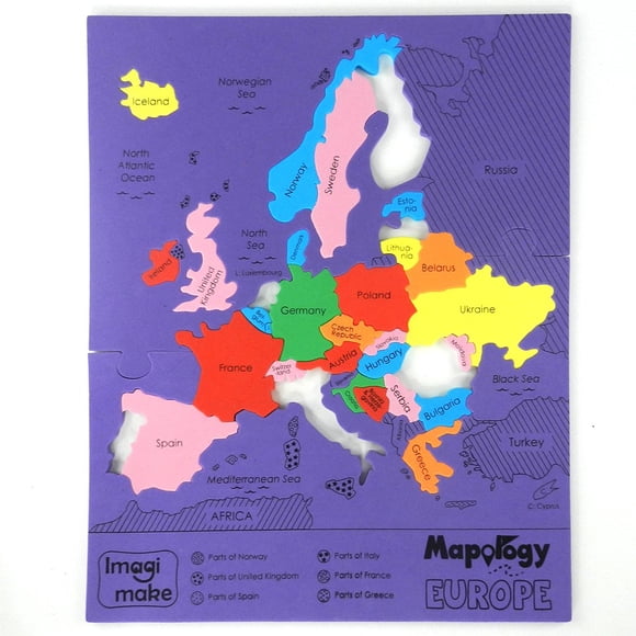 Puzzle Imagimake Mapology, mapa de Europa, geografía, niños de 4 a 8 años