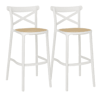 Moboi - Pack 2 Taburetes Crossback Danubio Piso De Bar O Terraza 66Cm Blancos