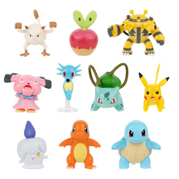 Paquete de 10 figuras de batalla Pokémon: nueve figuras de batalla de 5 cm