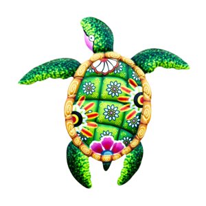 Bothyi - Decoración De Pared De Tortuga De Hierro, Decoración Única Para Colgar En La Pared, Para Baño Al Aire Libre, Interior, Verde