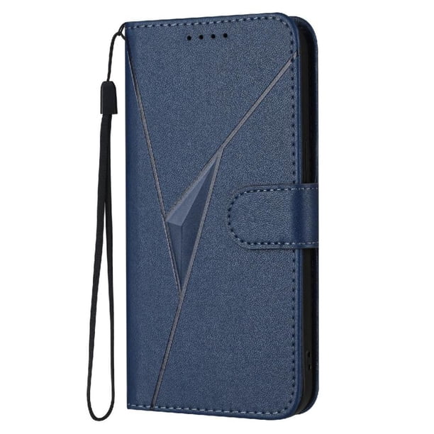 Funda Cartera Fibra de Carbono para Motorola MOTO G86 Power con Soporte y Cierre Magnético Azul