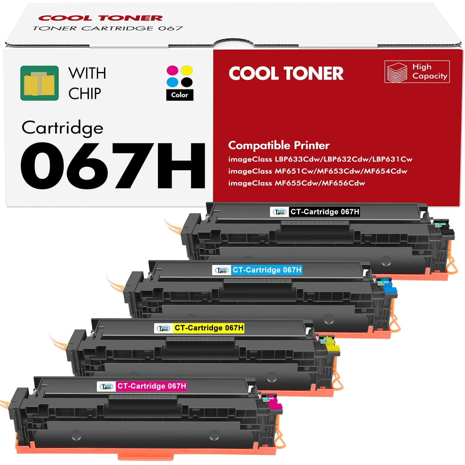 Set De Cartuchos De Tóner Cool Toner 067h 067 Para Impresora Canon