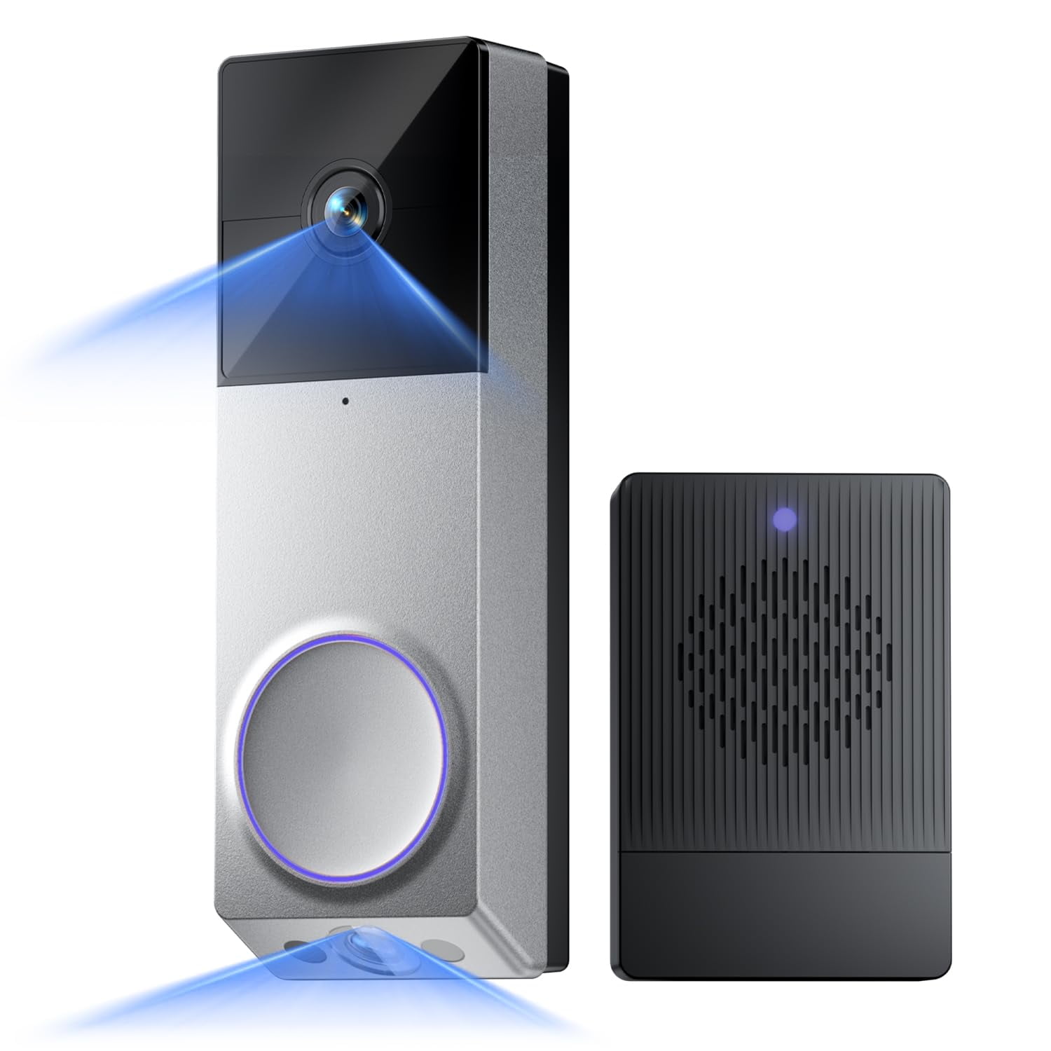 Timbre De Video Wyze Wireless Duo Cam 2k Con Batería, Color Plata