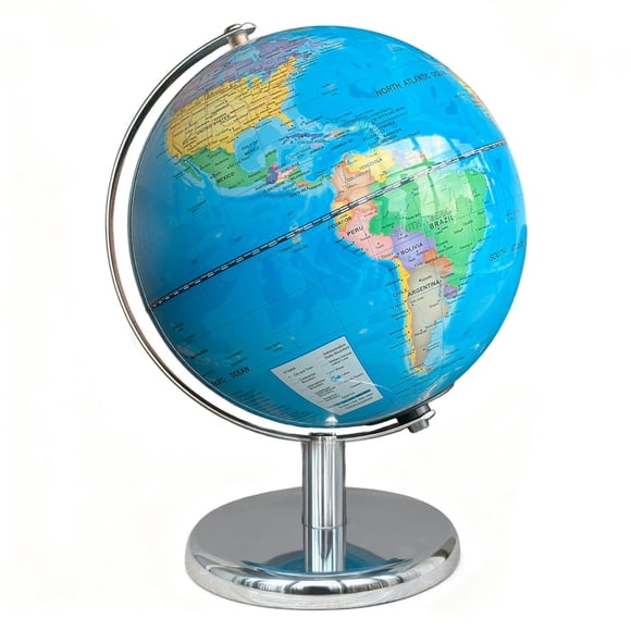 Globo terráqueo iluminado Sexacohu de 20 cm con base metálica estable para niños