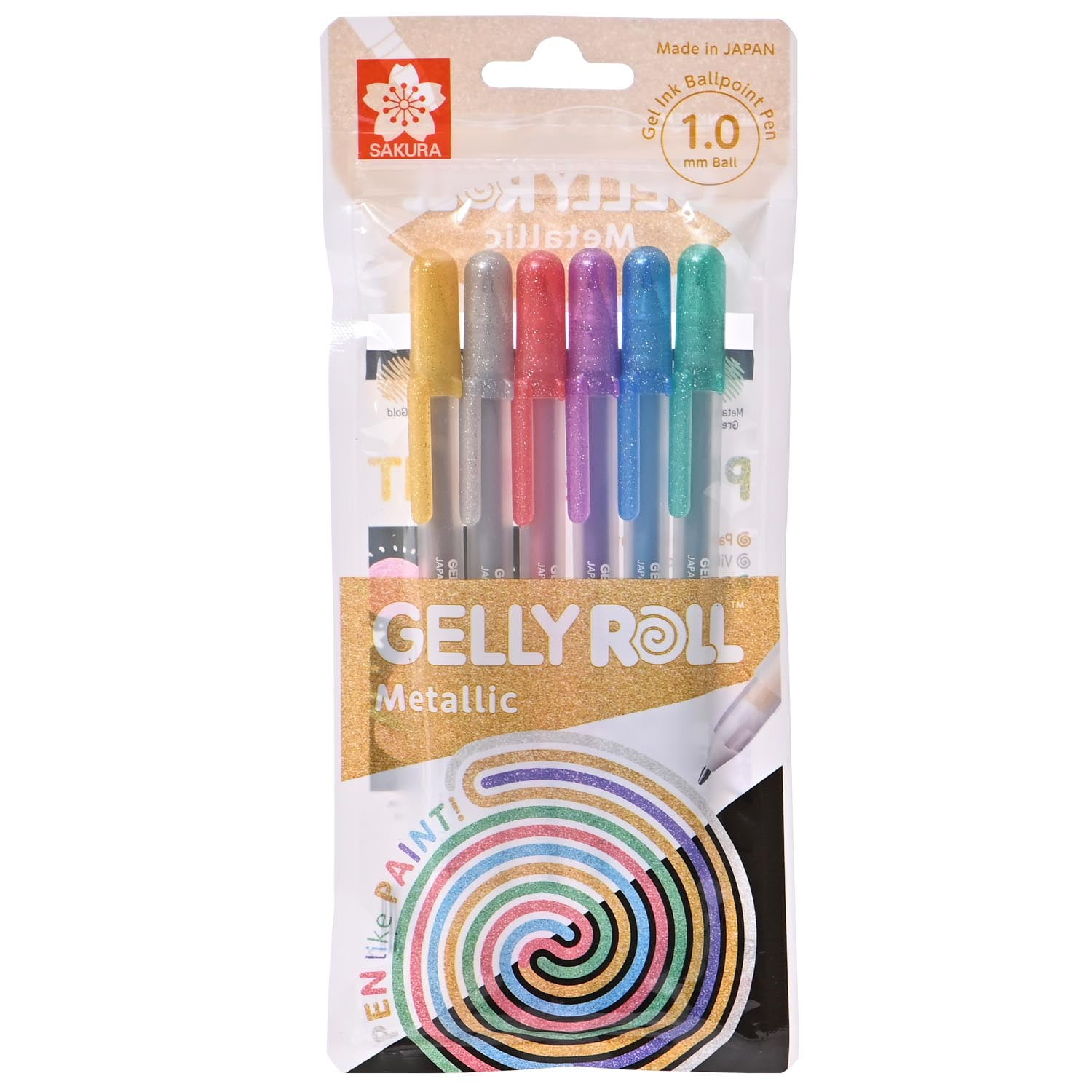 Lapiz Gel Gelly Roll Sakura Metallic 6 Colores