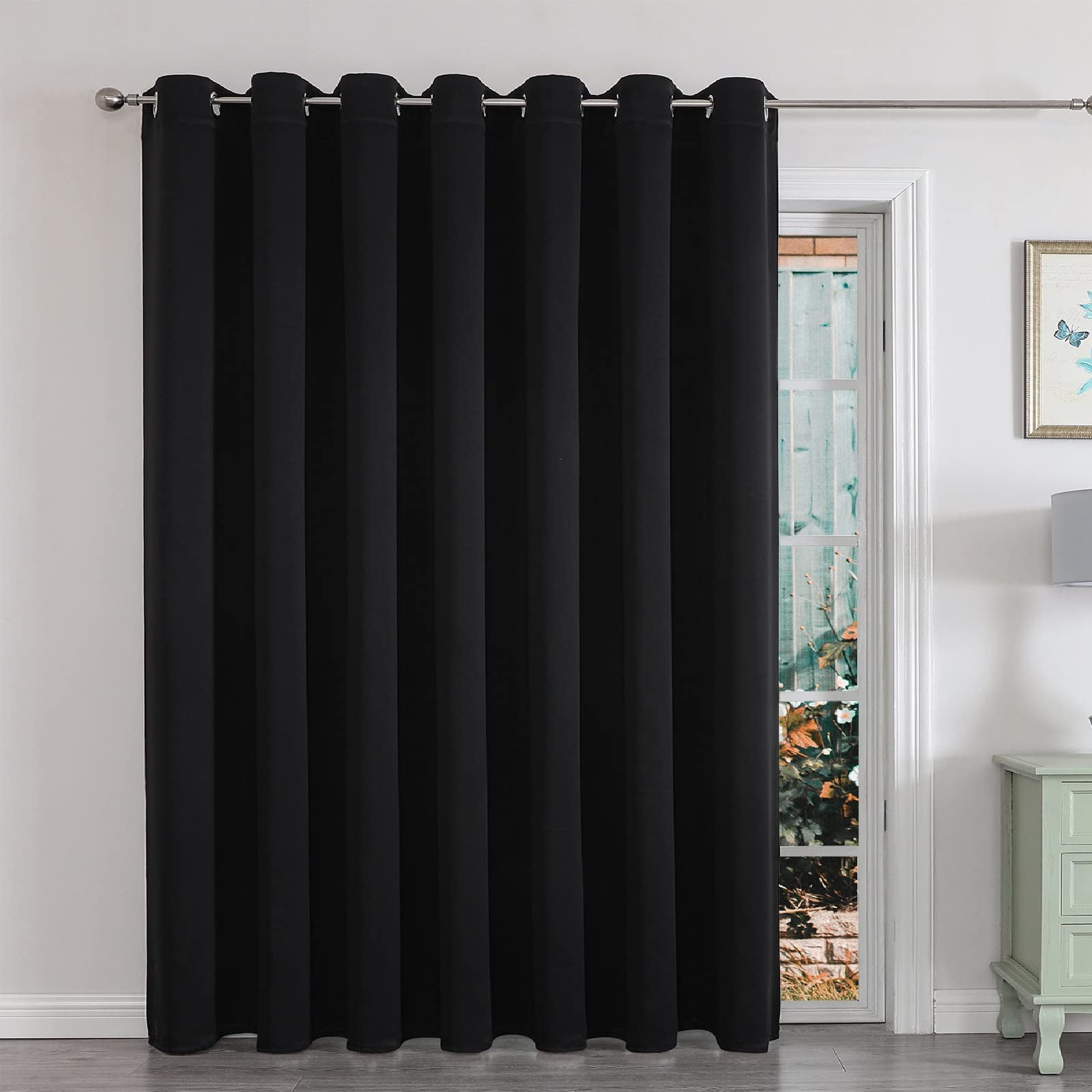 Cortinas Blackout Joydeco Para Puertas Corredizas Para Patio, 100 X 213 Cm, Color Negro