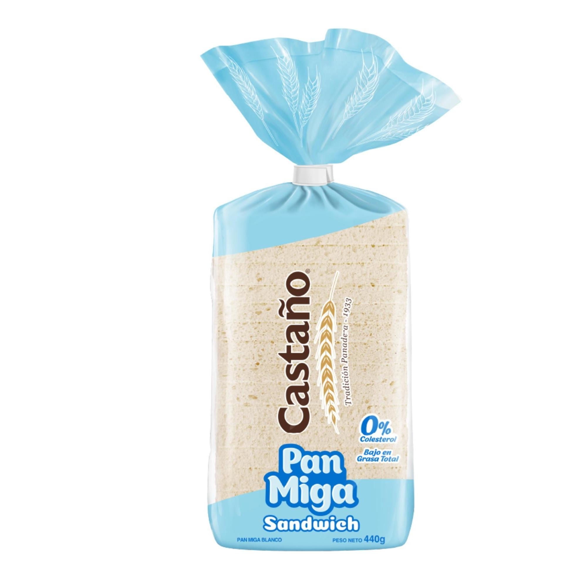 Pan De Molde Sin Orillas Miga Sándwich 440 g Castaño