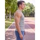 thumbnail image 4 of INSPIRE CHIC Camiseta de Tirantes a Rayas sin Mangas Ajustada para Hombres Gimnasio S Gris Claro, 4 of 5