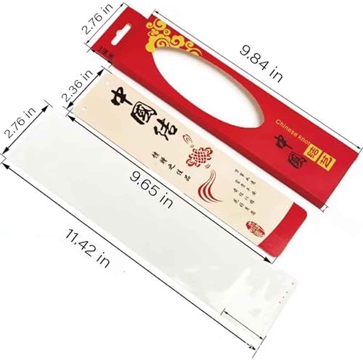 Huzi - Borla Nudo Chino Roja Poliéster 27cm Caja Regalo