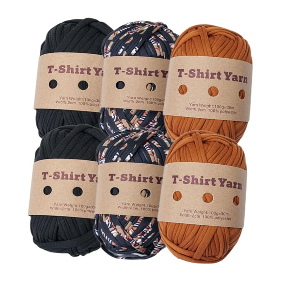 6 Piezas De Hilo De Punto Camiseta Hilo Elástico Para Macramé Bolso Manta Conjunto B
