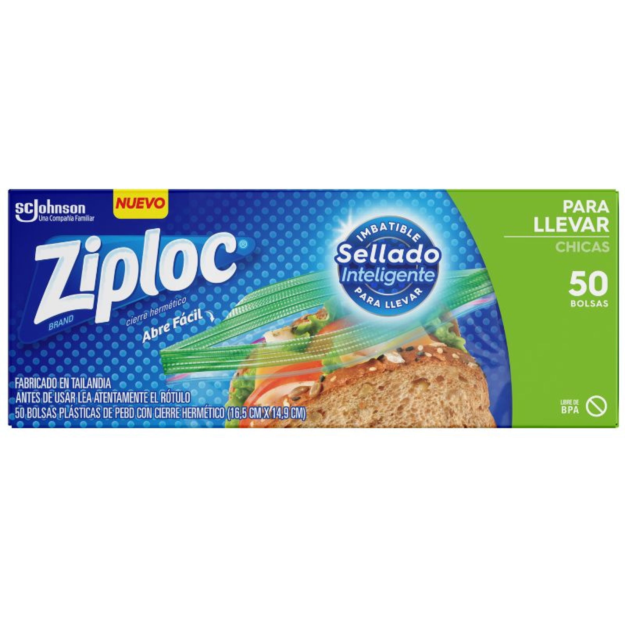 Ziploc - Bolsas Herméticas Multiuso Pequeña 16X14 Cm