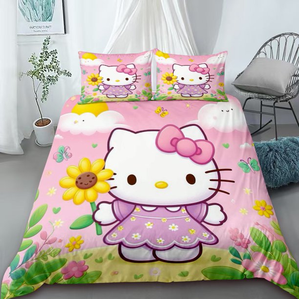 Duvet Cover Hello Kitty Bedding Set Single Double Large Size Comfort Quilt Cover Bedroom Decoration Children Holiday GiftBed Sheets