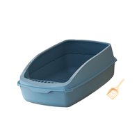 Magideal - Bandeja De Arena Para Gatos, Bandeja De Arena Para Gatos, Caja De Arena Grande Para Gatos, Inodoro Para Orinal Para Animales Pequeños, Gatos Medianos Azul