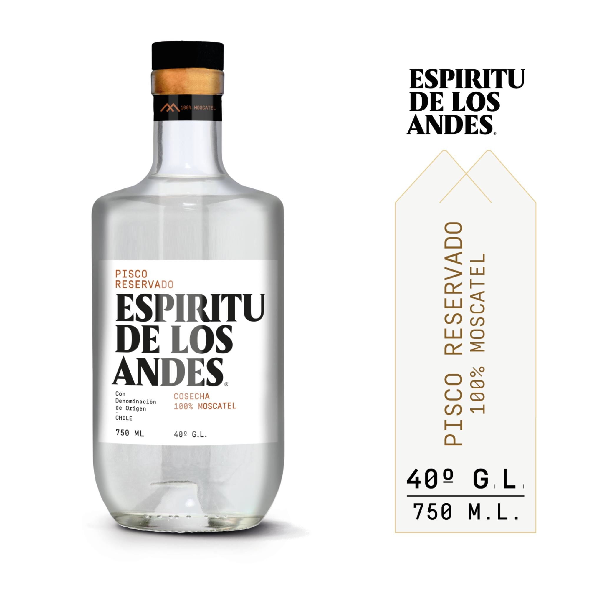 Espíritu De Los Andes - Pisco Reservado 40° Botella