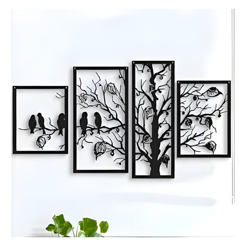 Genérico - Cuadro Árbol Otoño Invierno En Mdf