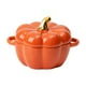 thumbnail image 1 of Tazón de sopa de calabaza de cerámica con tapa, adecuado para microondas y lavavajillas, tazón de sopa de calabaza con mango, tanque de almacenamiento de calabaza decorado en casa, 1 of 6