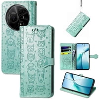 Funda Cartera Foxdock Para Tcl 60 Nxtpaper 4G , Flip Pu Con Relieve De Gatos Y Perros, Tarjetero Y Soporte