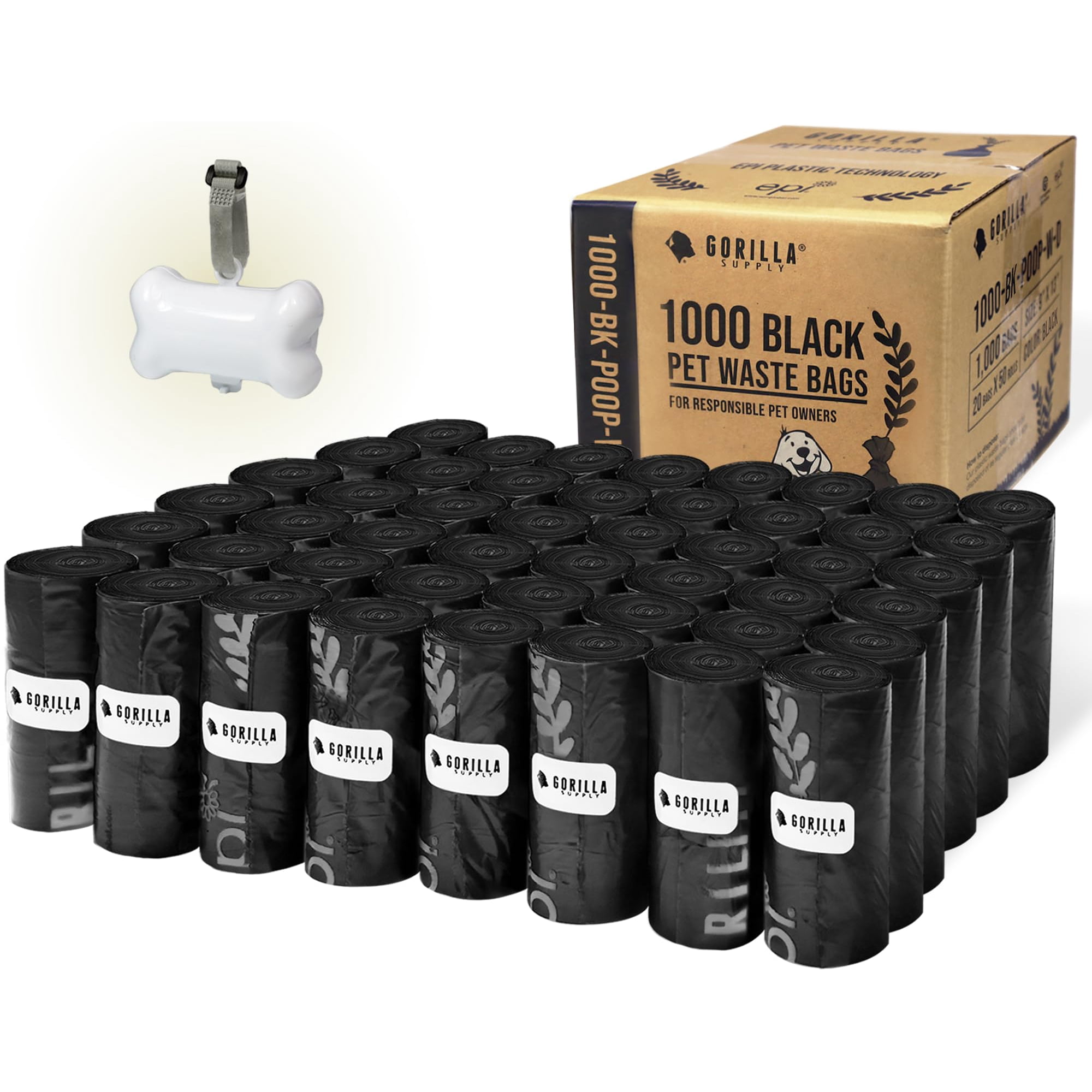 Bolsas Para Excrementos De Perro Gorilla Supply, 1000 Unidades Con Dispensador