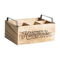 Bothyi - Caja Organizadora De Almacenamiento De Madera Para Utensilios, Ideal Para Fiestas, Comedores Y Mostradores.