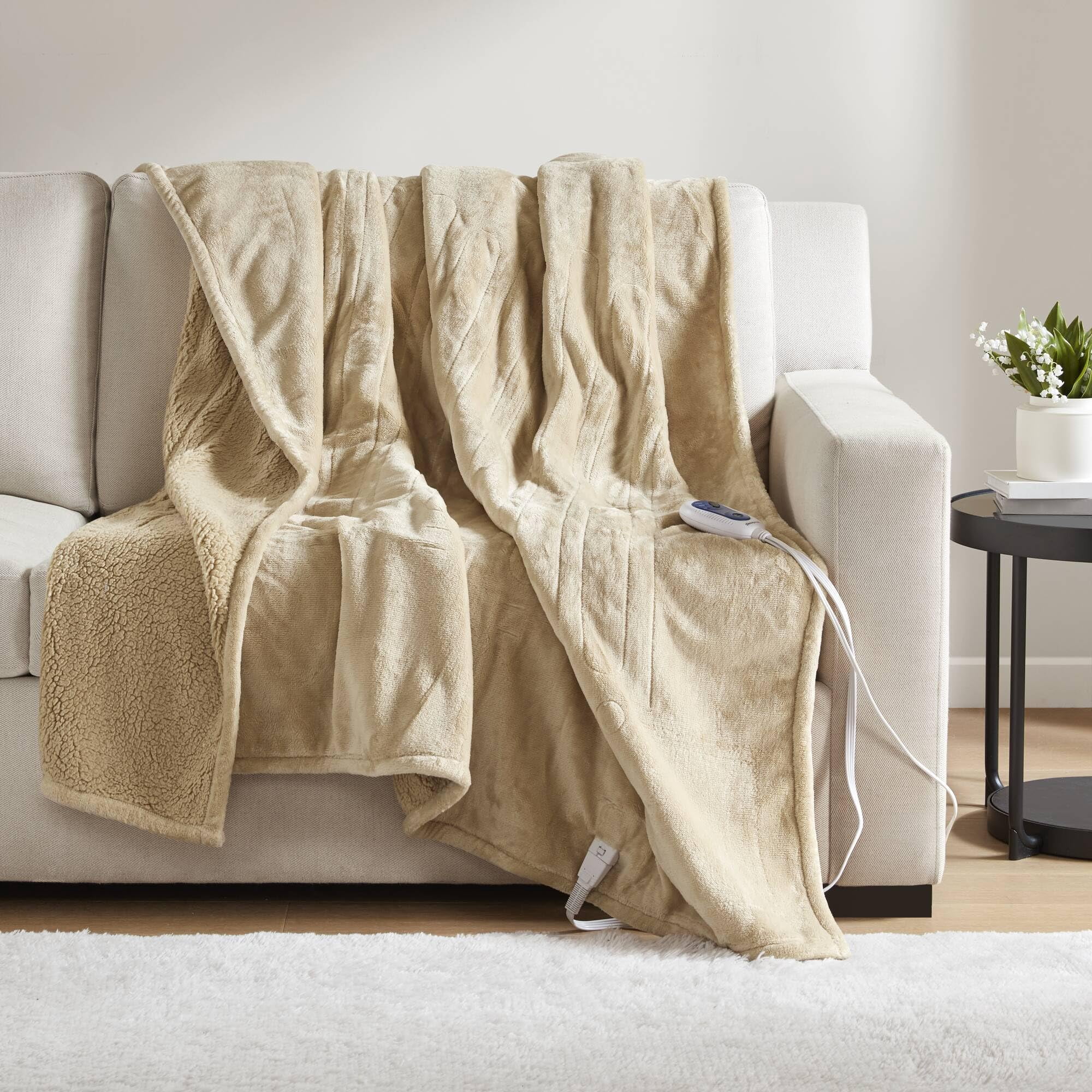 Manta Eléctrica Beautyrest Con Calefacción, Suave Y Cálida, Color Beige