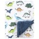 thumbnail image 1 of Manta Hudson Baby Plush con diseño de visón y dinosaurio sherpa, 76 x 102 cm, 1 of 2
