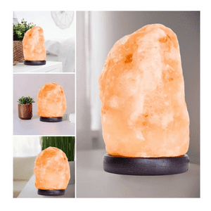Movi - Lámpara De Sal Del Himalaya Natural Con Base Decorativa