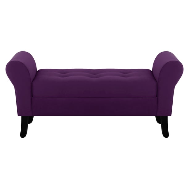 Banqueta Baul Lua 2c Felpa 20 Morado