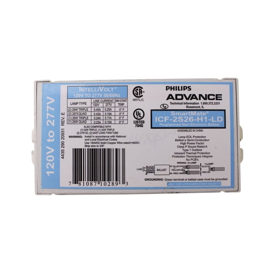 Philips - Balasto Fluorescente Compacto Advance Icf 2s26 H1 Ld