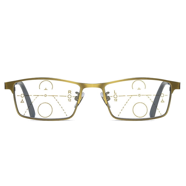 Gafas de presbicia de doble propósito con cambio de color inteligente, multienfoque anti luz azul, gafas de presbicia con zoom automático y alta definición.