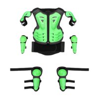 Ioensy - Armadura De Motocicleta Para Niños Con Rodillera, Codo, Brazo, Almohadilla De Protección Para Hombros Para Esquiar, Verde
