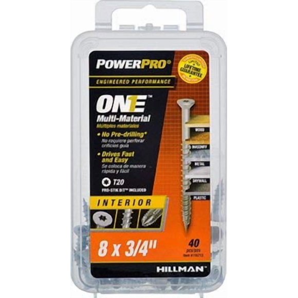 Tornillo Hillman POWERPRO ONE No. 8 x 3/4 pulgadas Cabeza plana L Star