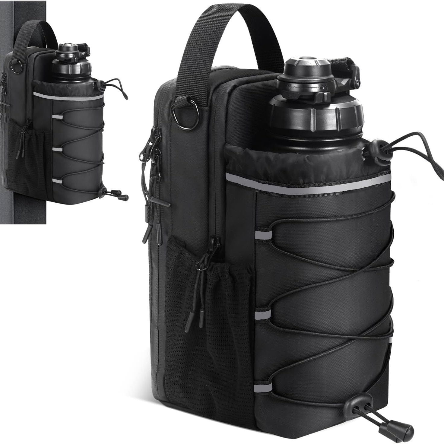 Xusx111 - Bolsa De Gimnasio Magnética Para Hombres Y Mujeres, Soporte De Botella De Agua Magnética Para Gimnasio, Bolsa De Gimnasio Pequeña, Regalos De Gimnasio Para Mujeres Y Hombres (negro)