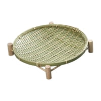 Magideal - Bandeja De Bambú Bandeja De Almacenamiento De Vegetales Canasta De Canasta De Fruta Redonda Extraíble Canasta Tejida Para El Desayuno De Verduras De C 30Cm