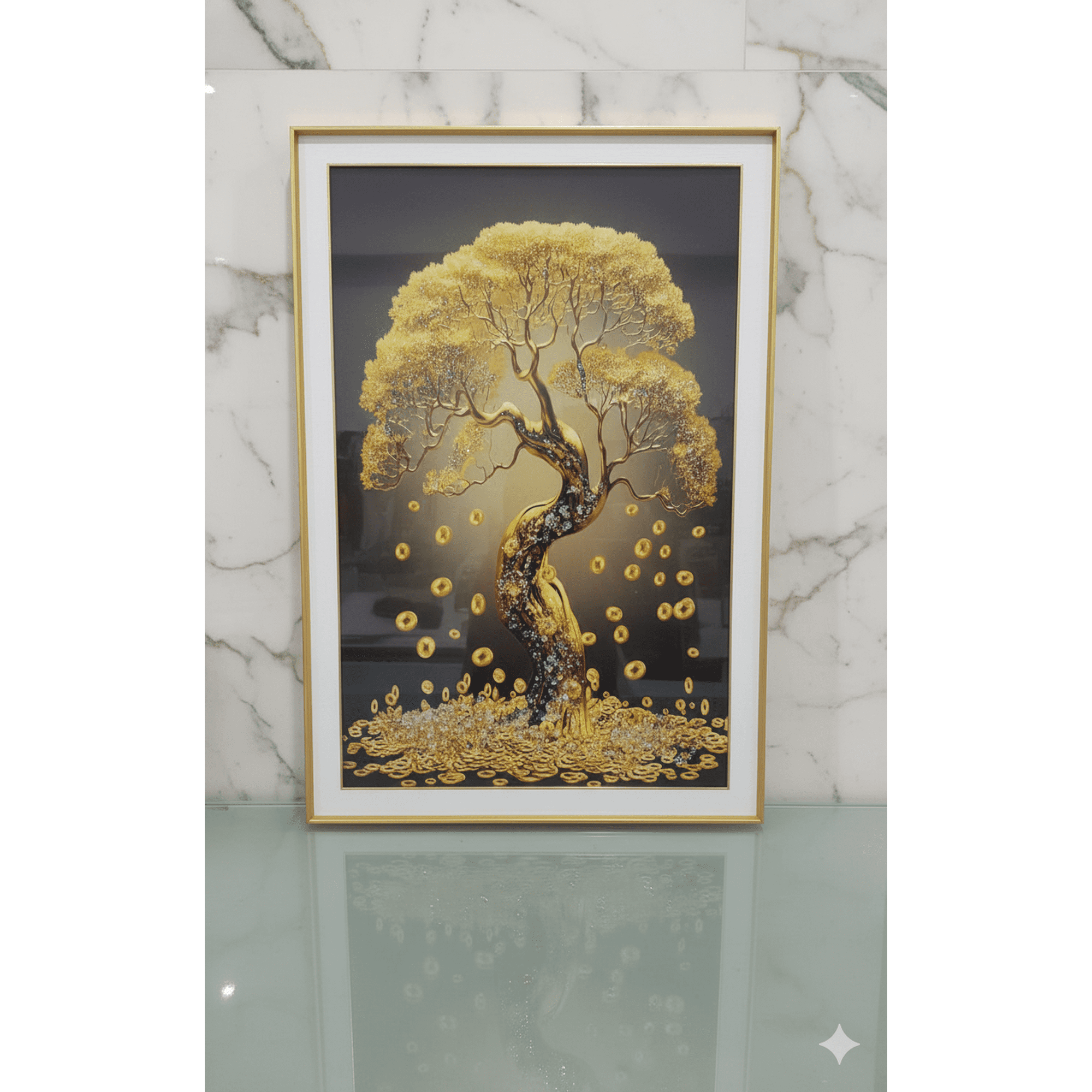Decostilo - Cuadro Arbol Dorado Decorativo 60x90cm