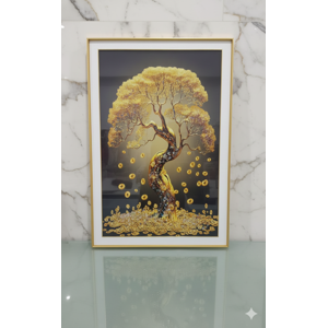 Decostilo - Cuadro Arbol Dorado Decorativo 60X90Cm