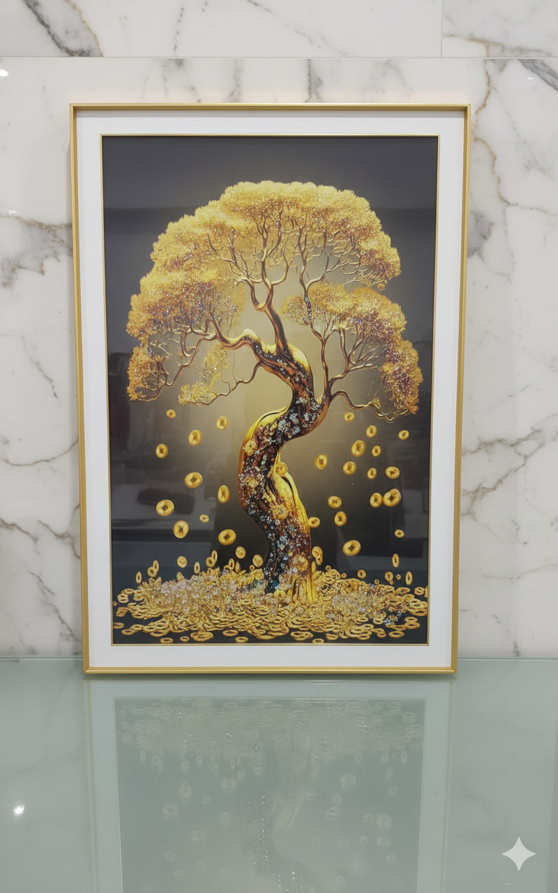 Decostilo - Cuadro Arbol Dorado Decorativo 60X90Cm