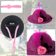 thumbnail image 2 of 6 sombreros de pollo para gallinas, mascotas pequeñas, divertidos accesorios de pollo, sombrero de copa de plumas con elástico ajustable., 2 of 7